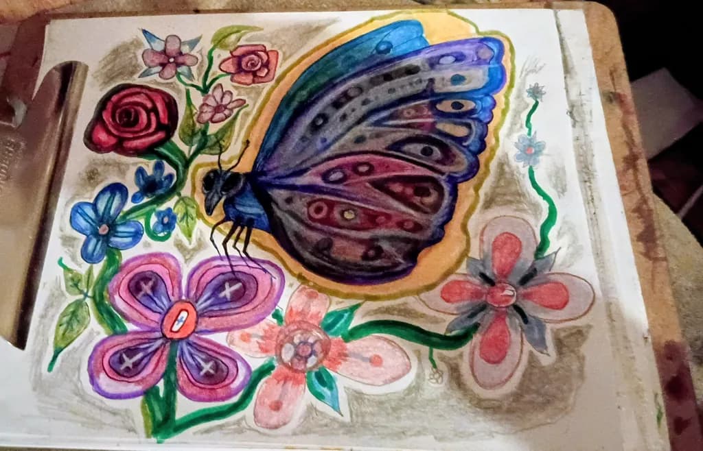 Butterfly and Flowers