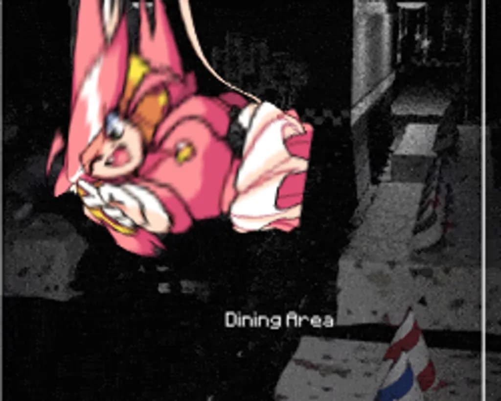 Pixelated Hero in Dining Shadows