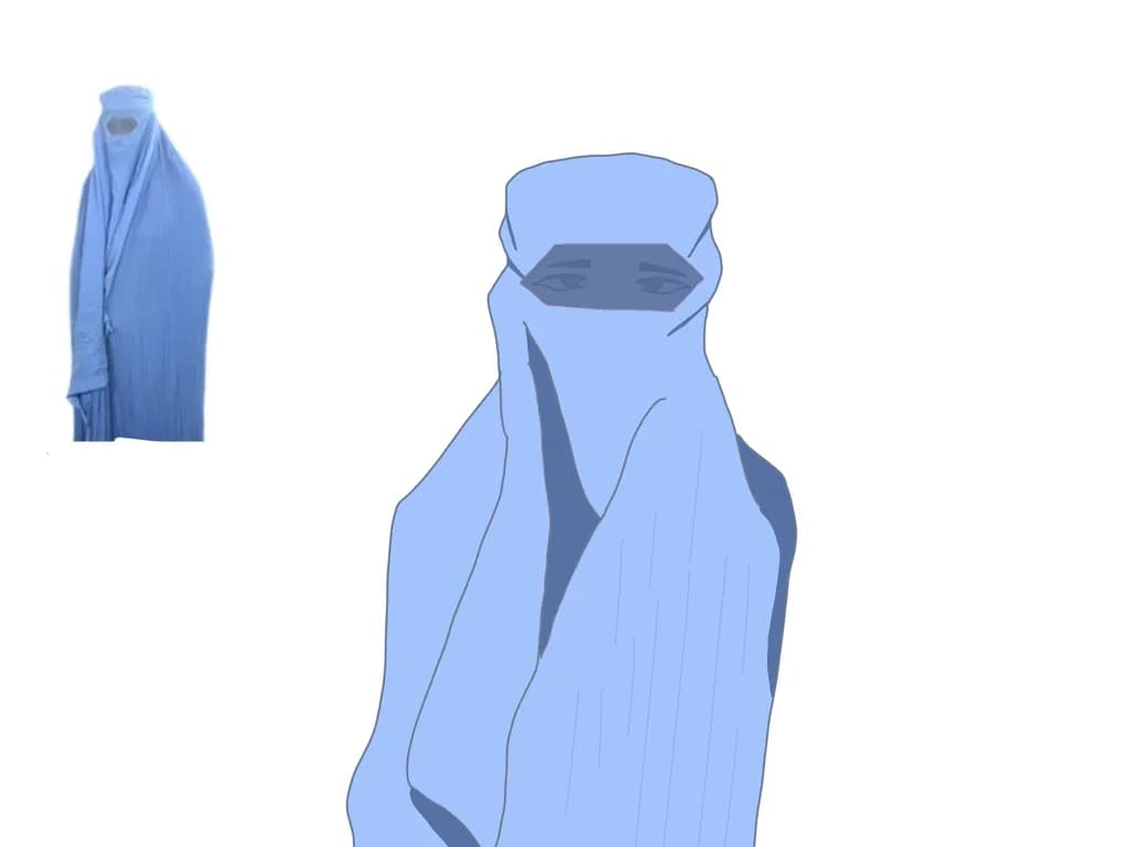 Blue Burqa Figure