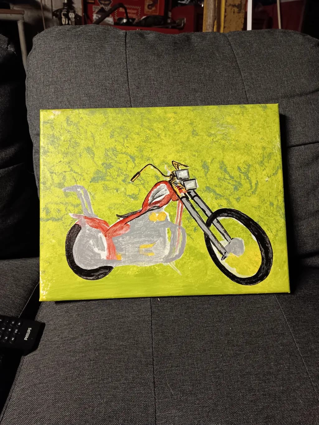 Motorcycle on Lime Background