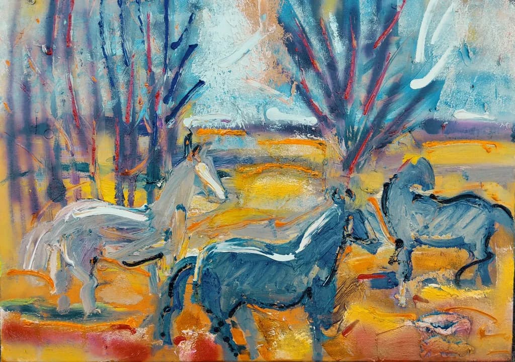 Horses Among Trees