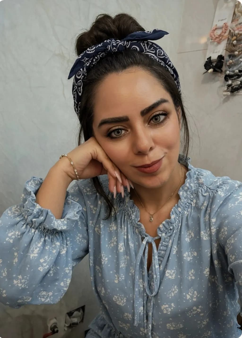 Blue Floral Portrait