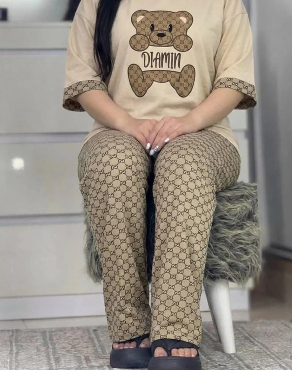 Teddy Pattern Lounge Set
