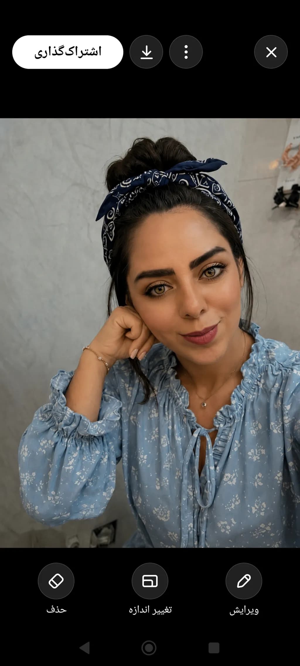 Blue Floral Portrait