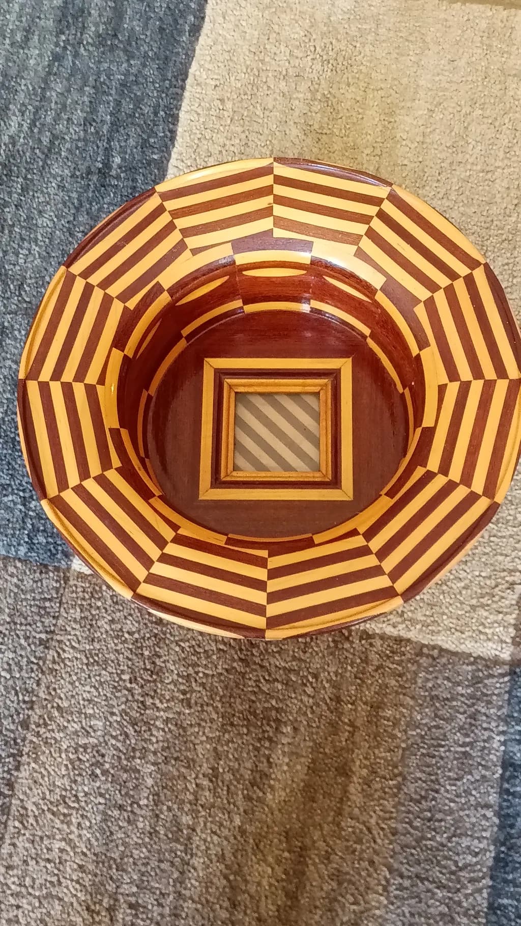 Geometric Wooden Bowl