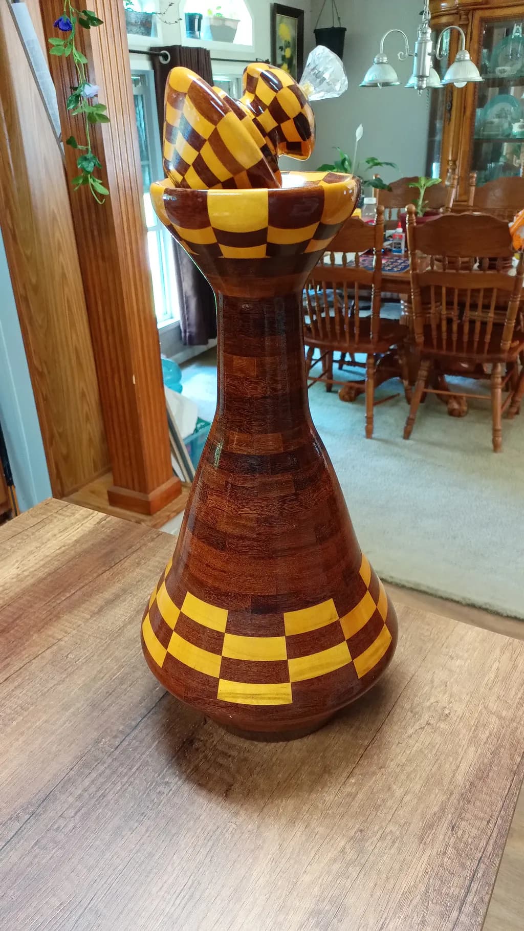Checkerboard Vase Sculpture