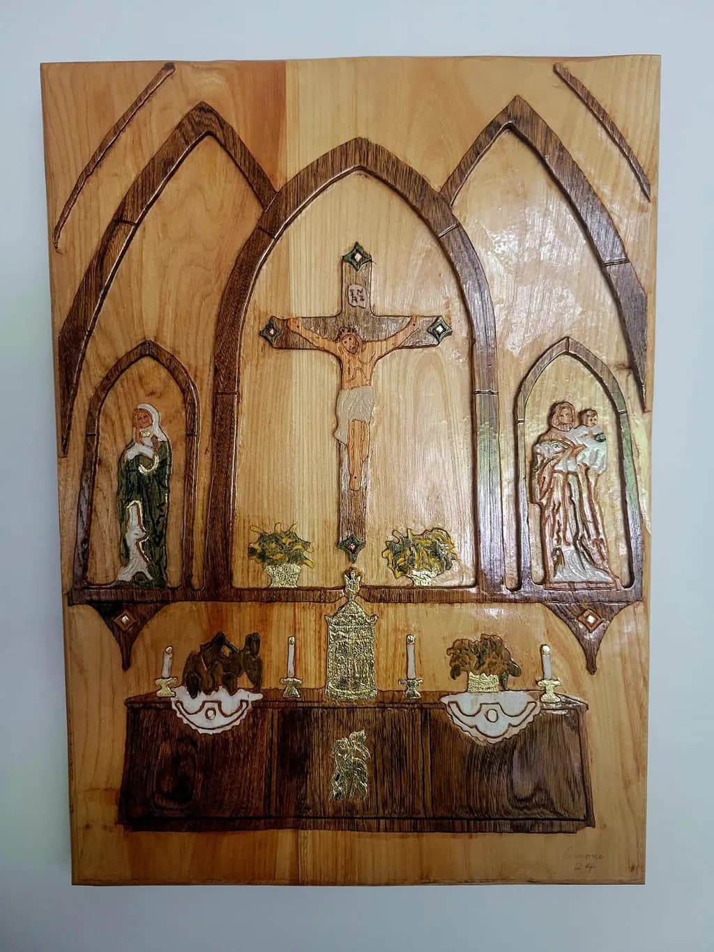 Crucifix and Altar Woodcarving