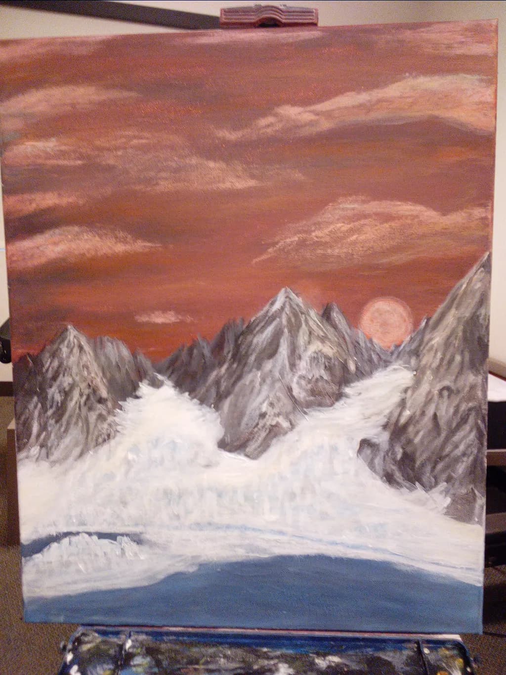 Mountain Sunset Waves