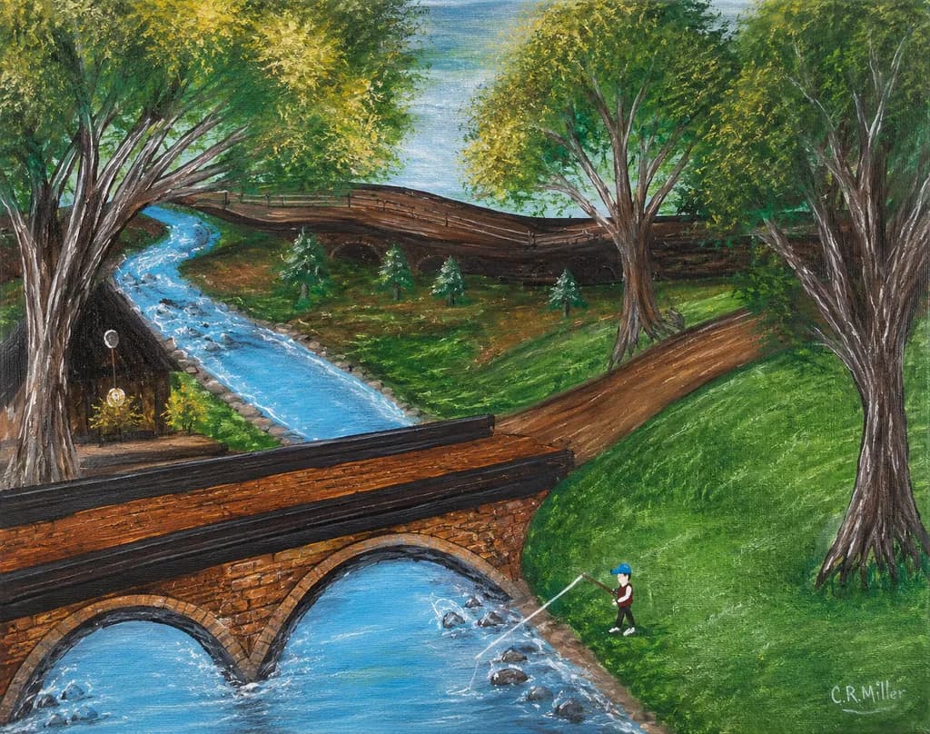 Fishing by the River Bridge