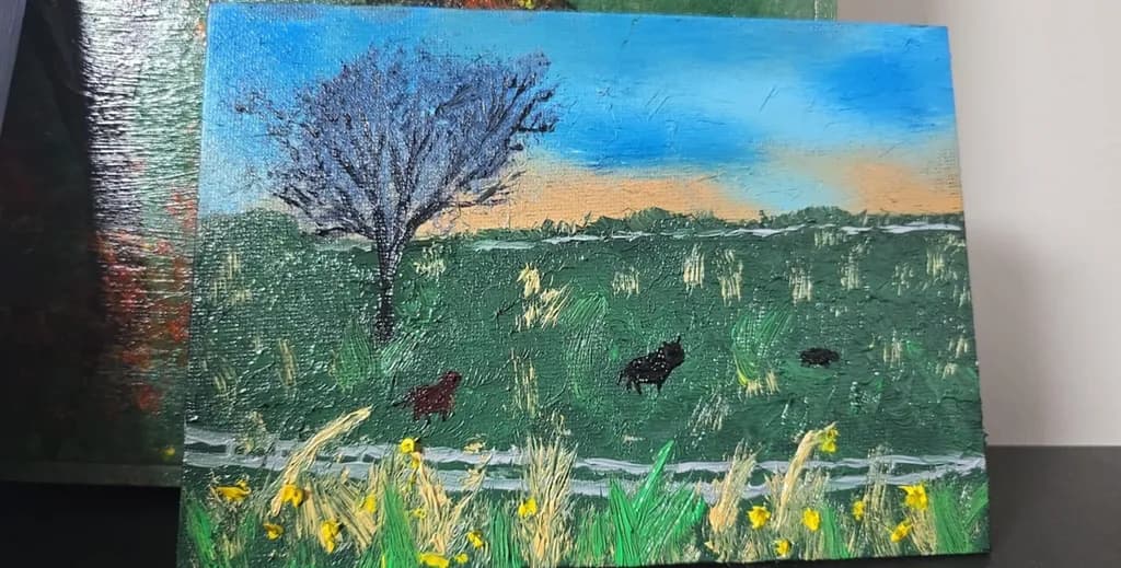 Field with Tree and Flowers