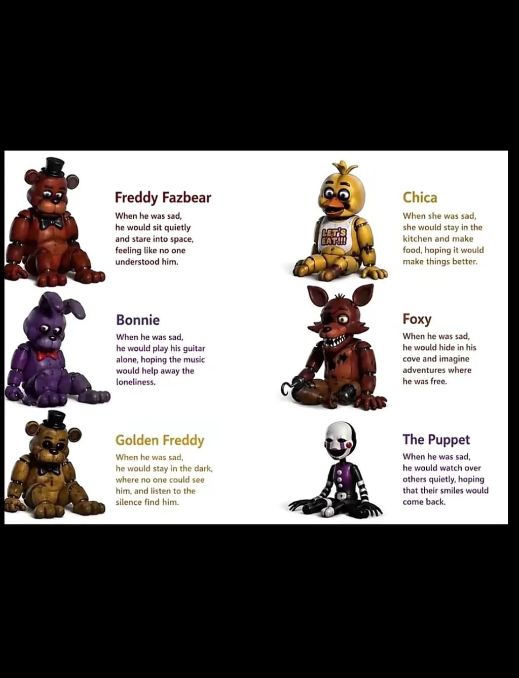 Sad Animatronics Reflections