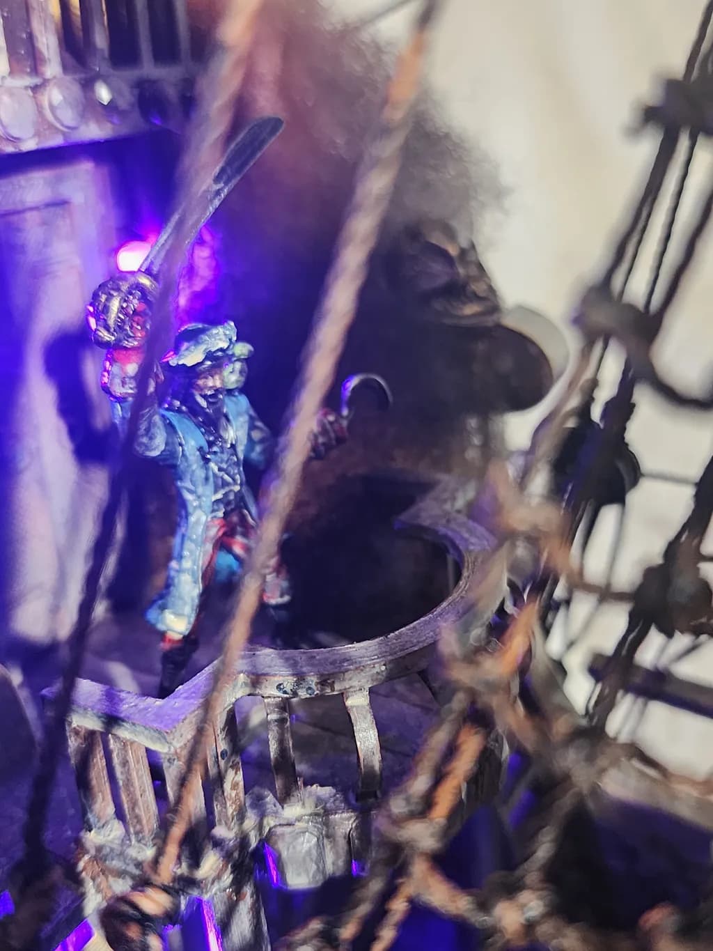 Miniature Pirate Ship Scene