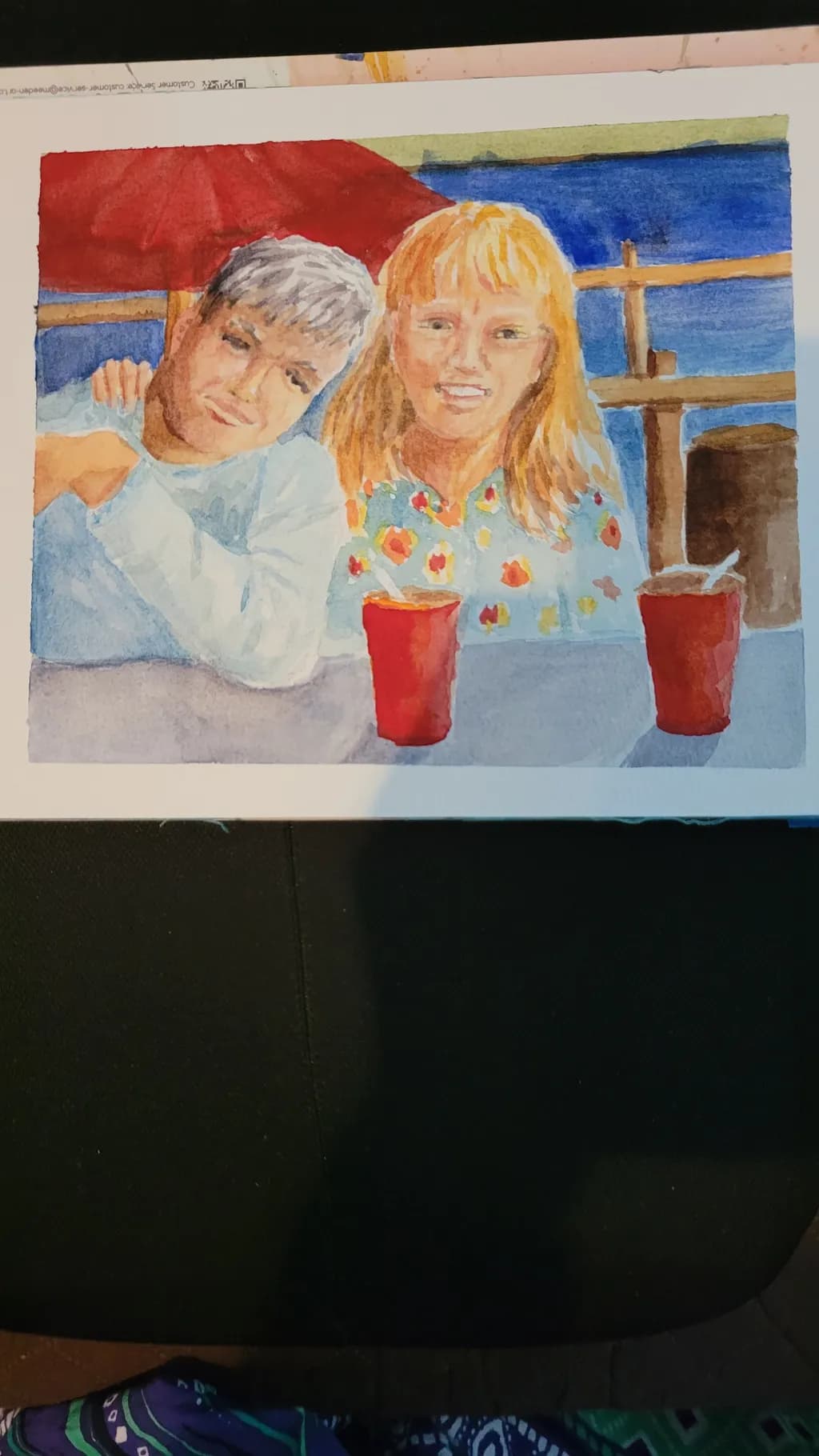 Relaxed Portrait with Red Cups