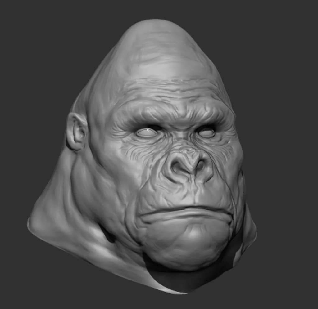 Gorilla Sculpture Head