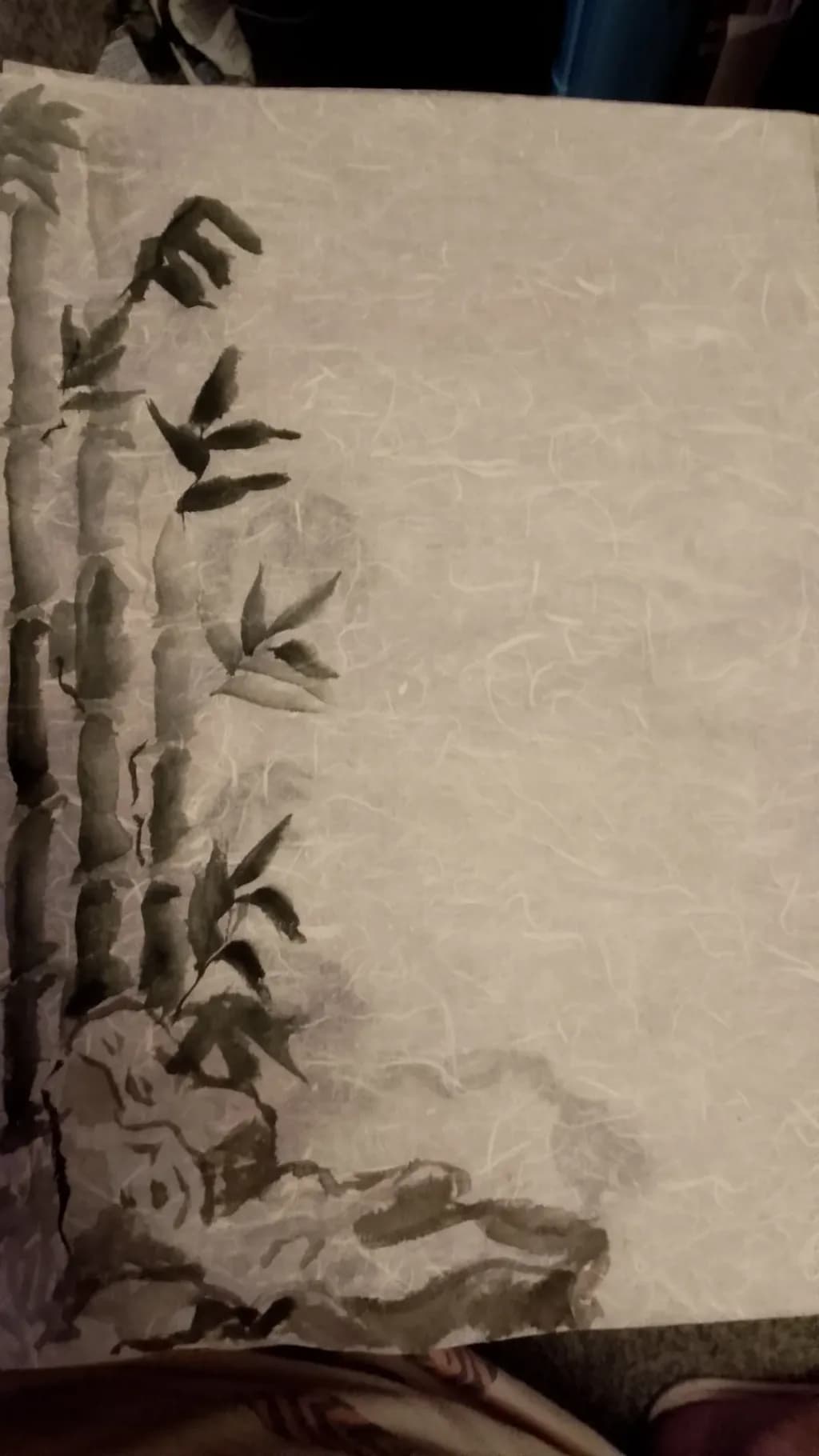 Bamboo and Rocks Painting