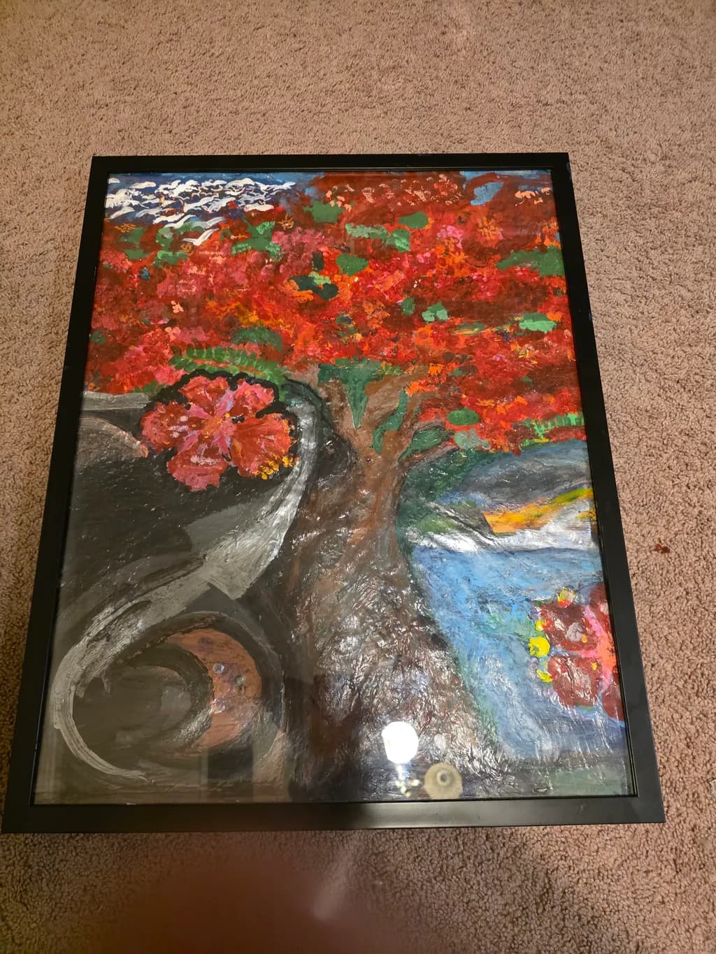Red Tree by the River