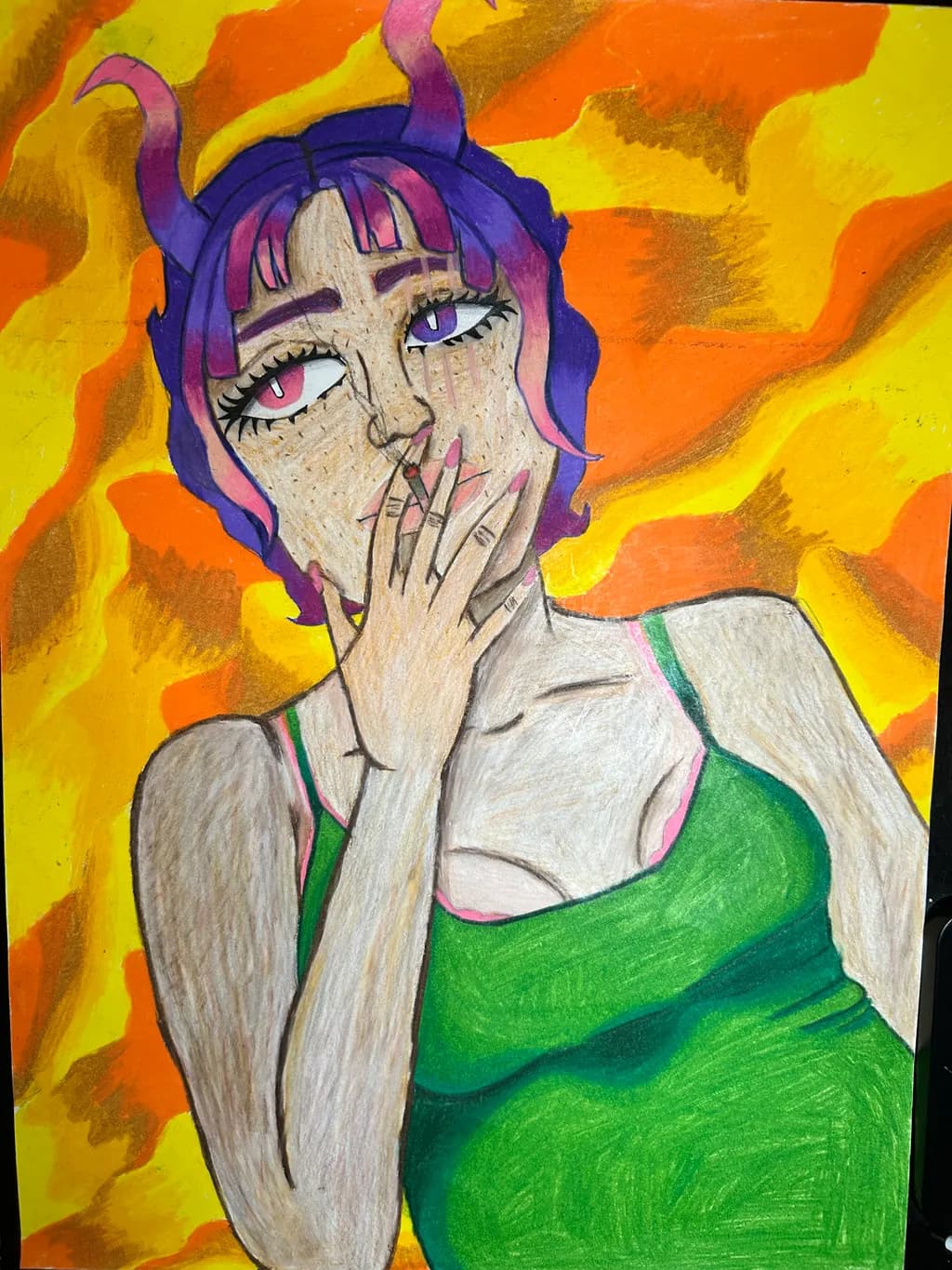 Horned Girl in Green