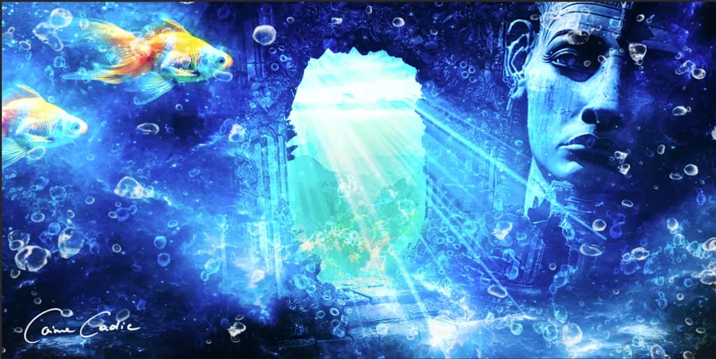 Underwater Statue Scene