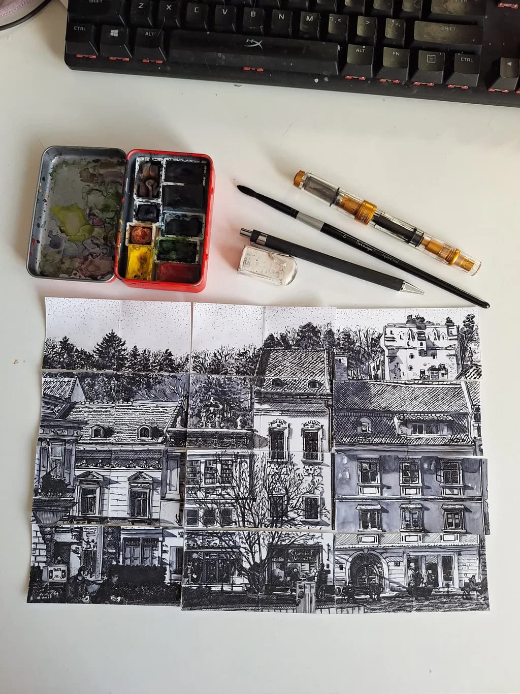 Historic Cityscape Sketch