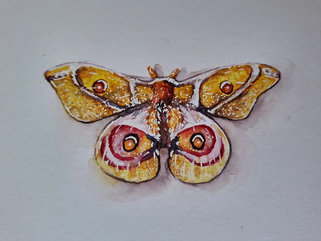 Colorful Moth Painting