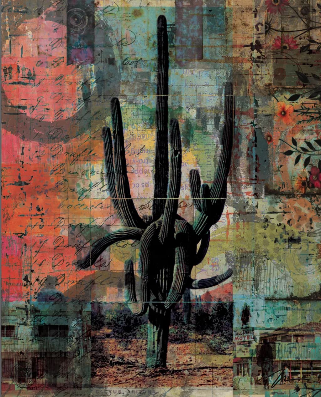 Desert Cactus Collage