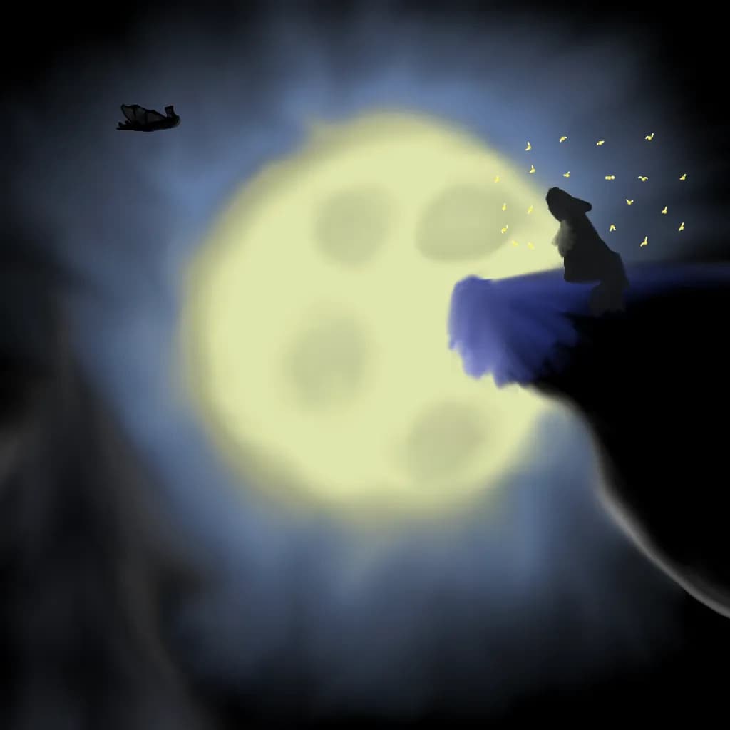 Moonlit Cliff Flight