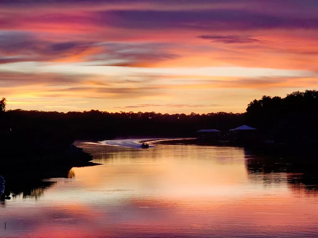 Sunset River Reflection