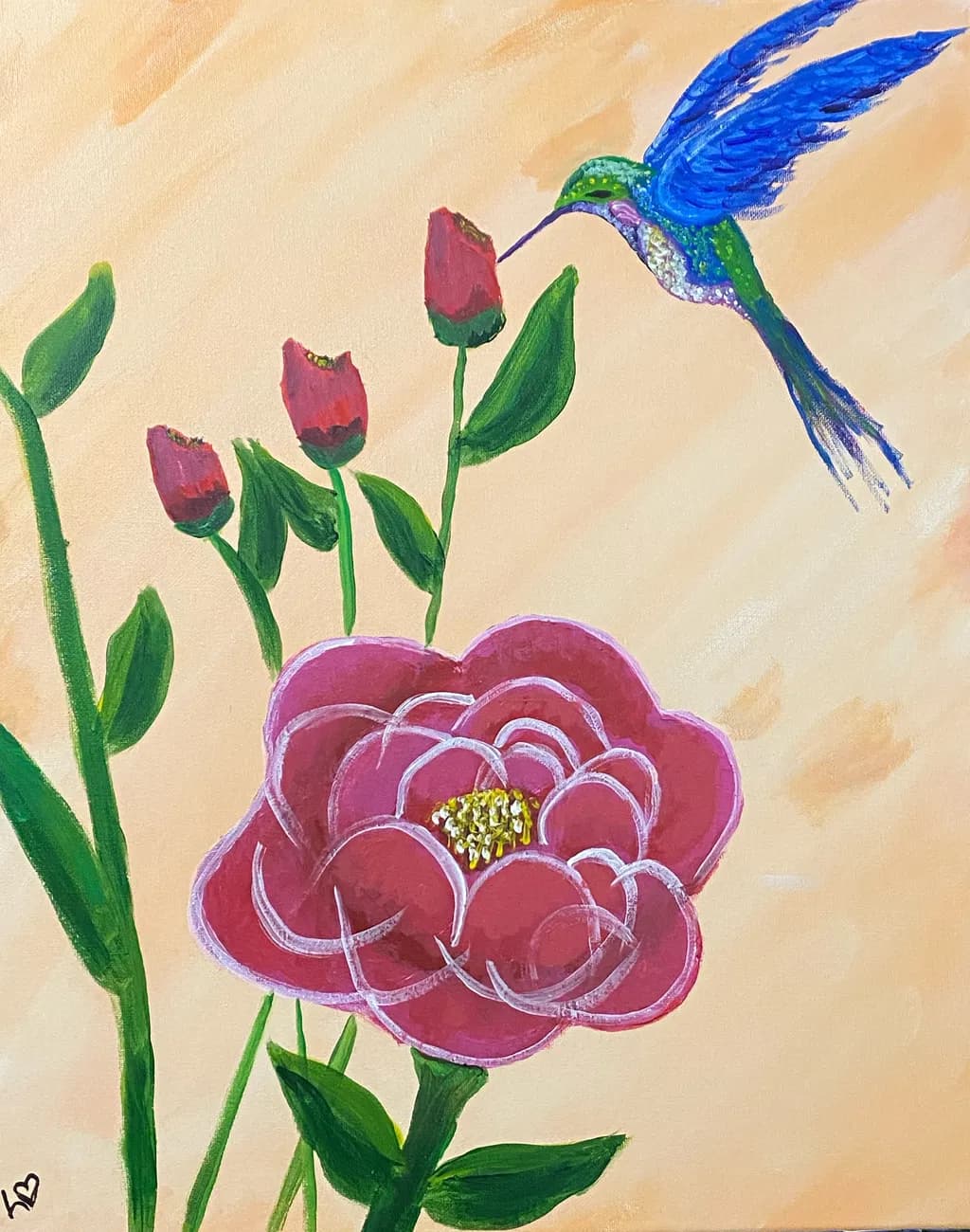 Hummingbird and Rose