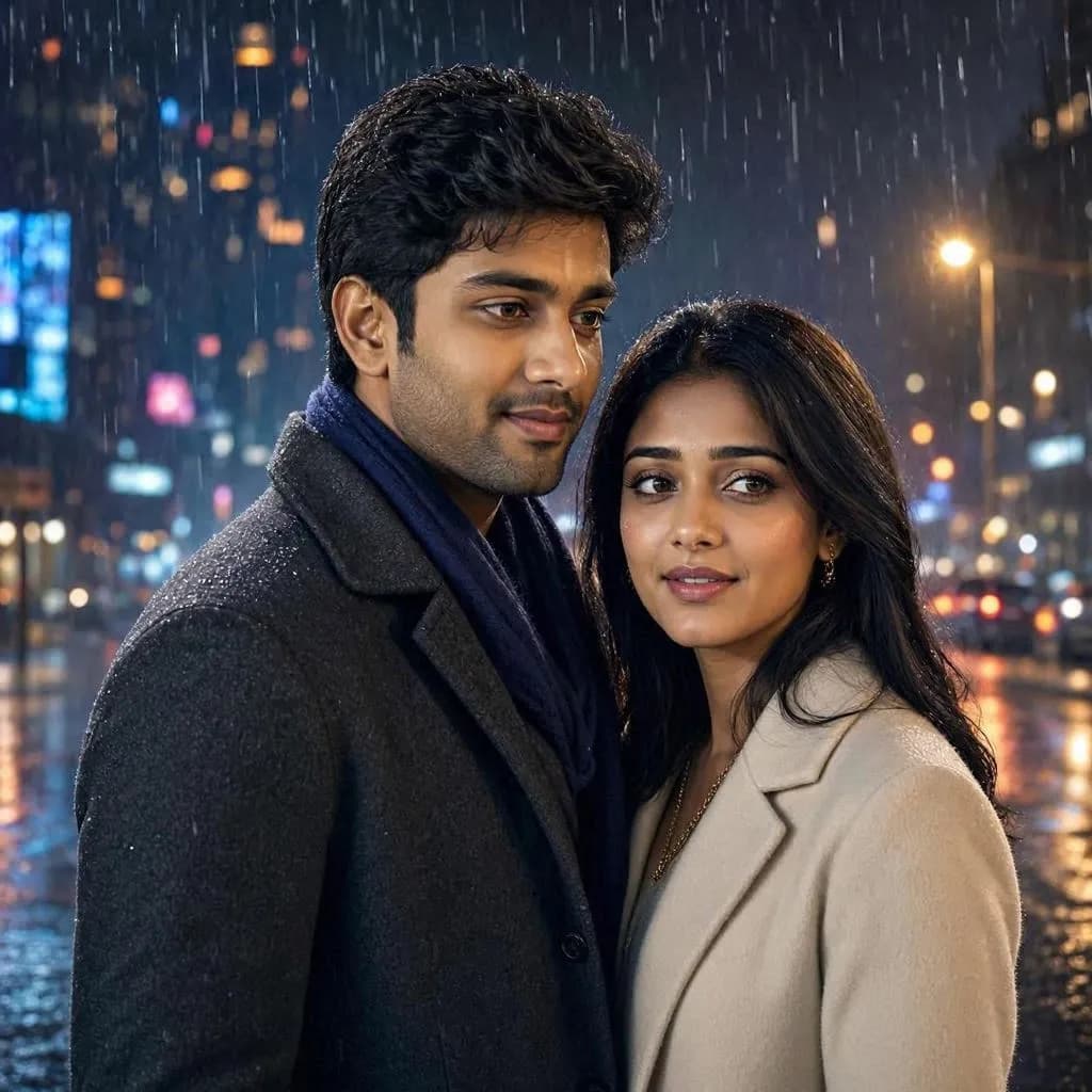 Rainy Night Couple
