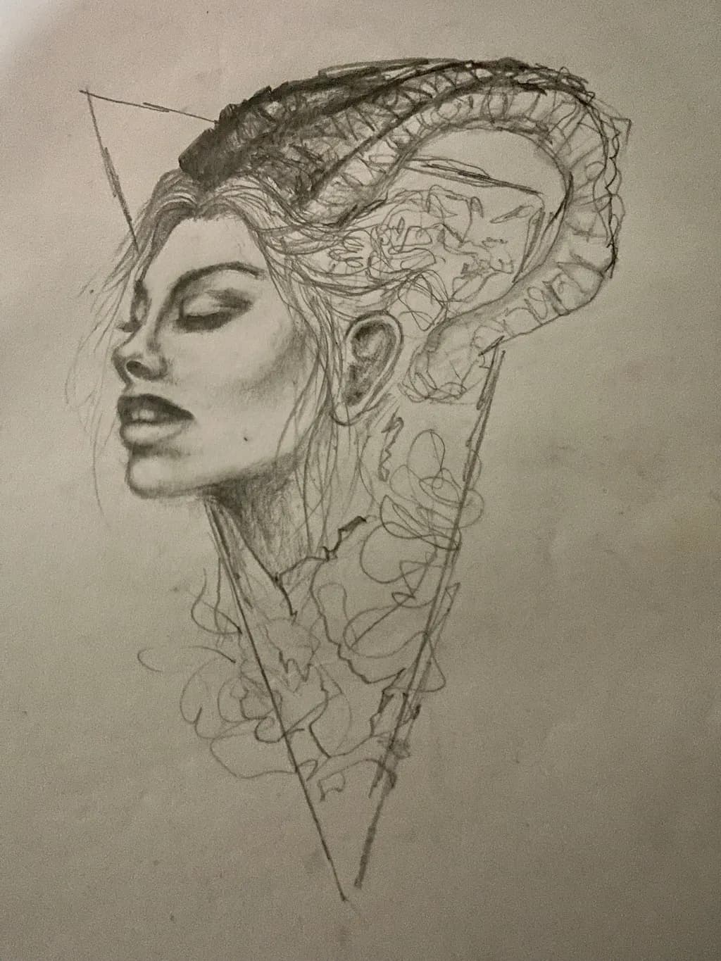 Horned Woman Profile
