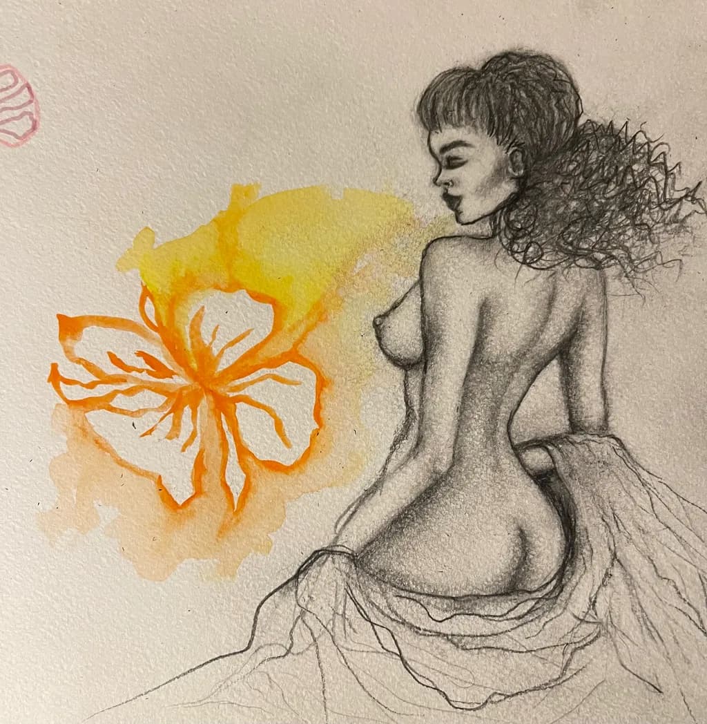 Woman with Orange Flower