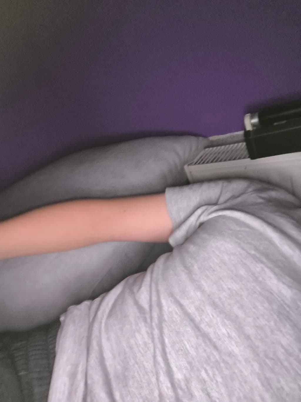 Gray Comfort and Purple Wall
