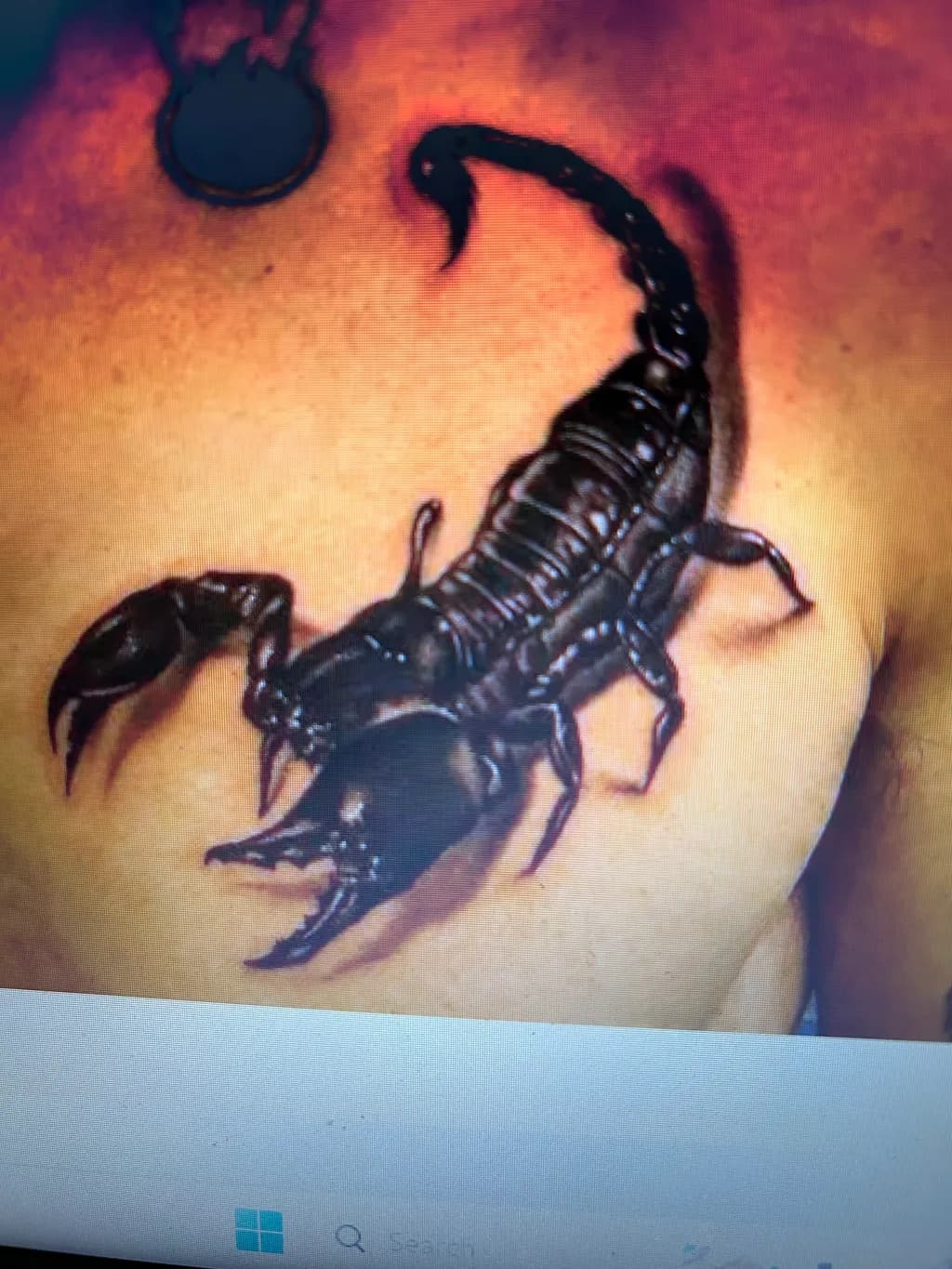 Black Scorpion Chest Tattoo