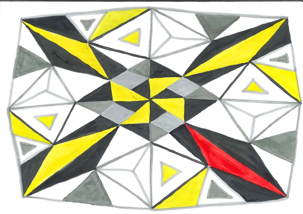 Yellow Black Geometric Mosaic