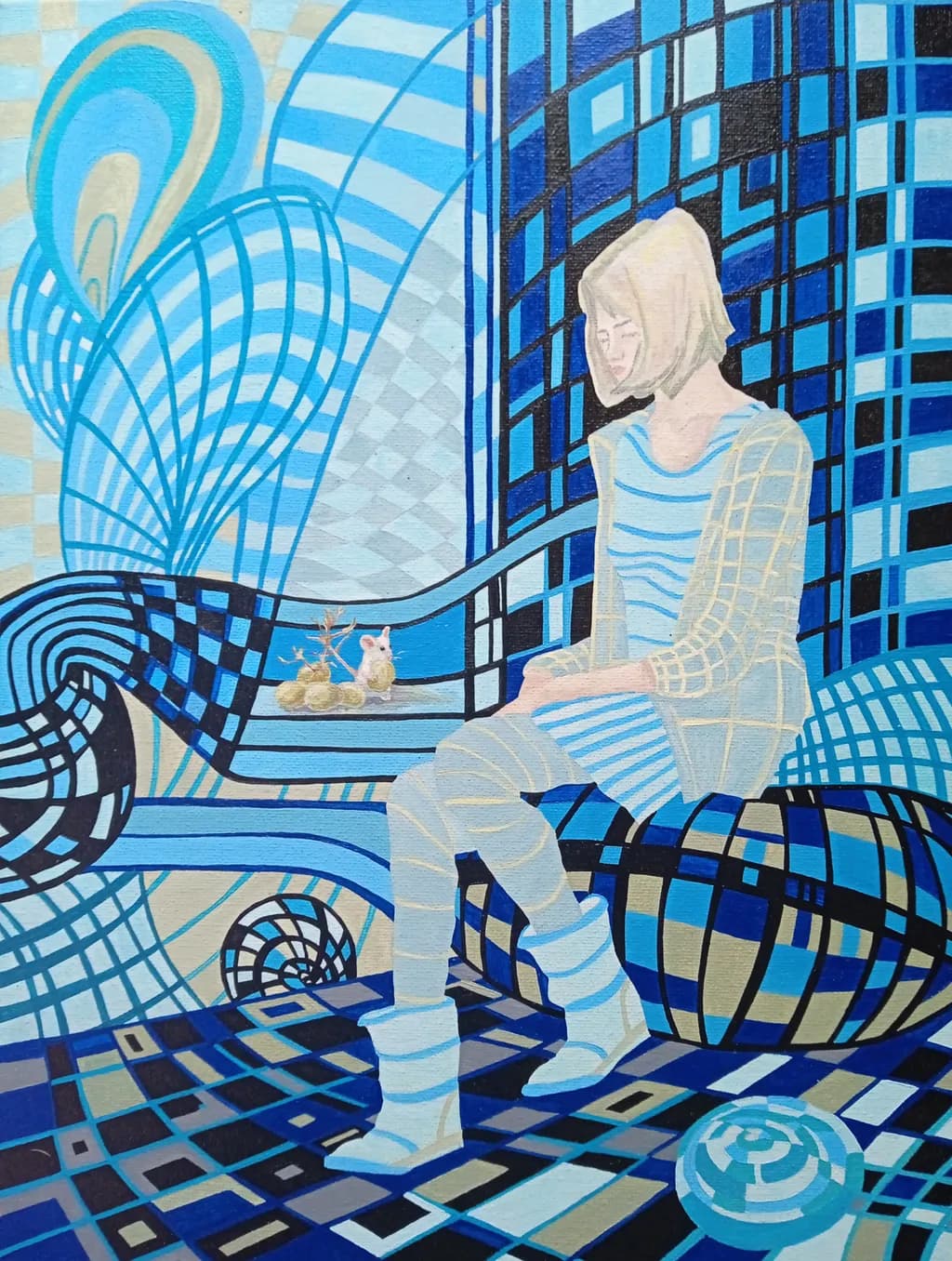 Blue Geometric Figure
