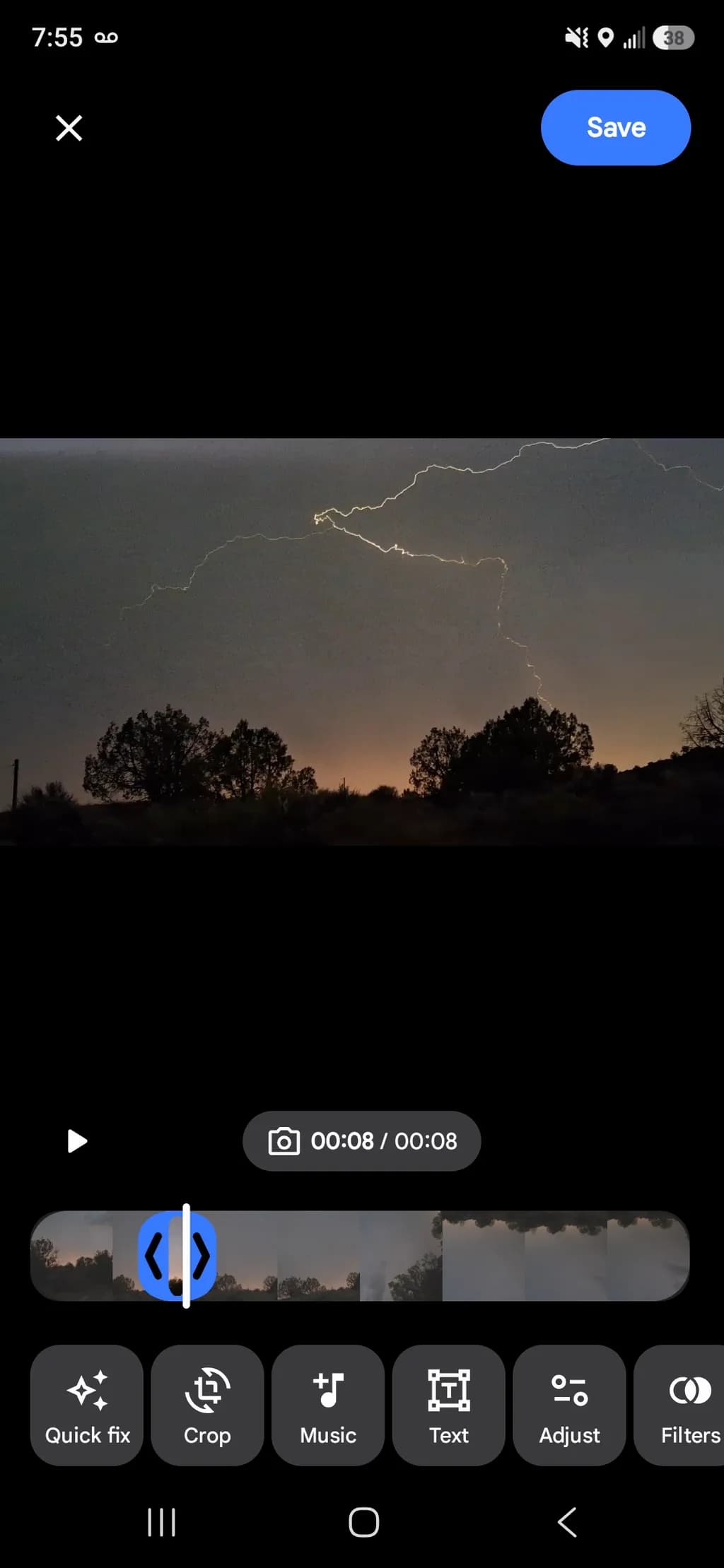 Lightning Over Trees