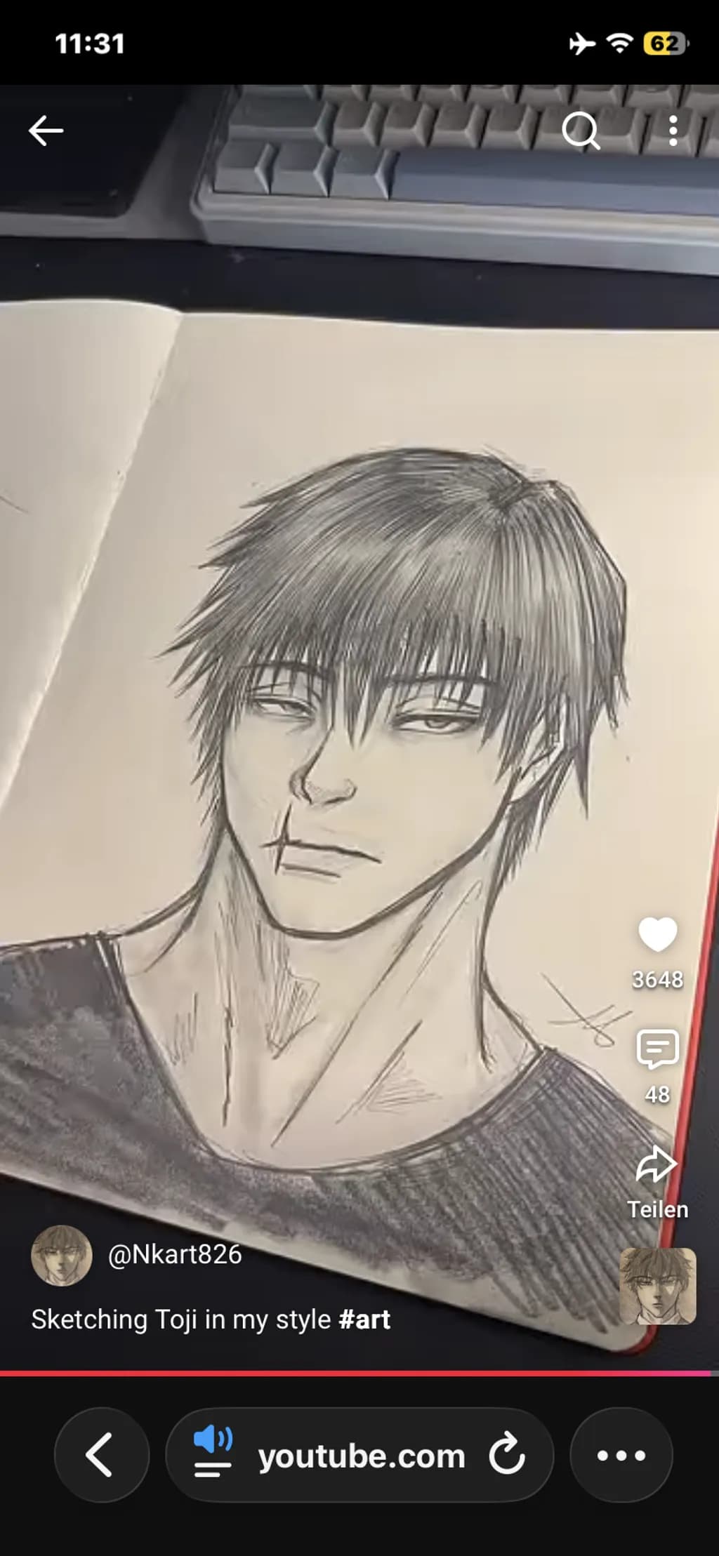 Toji Portrait Sketch