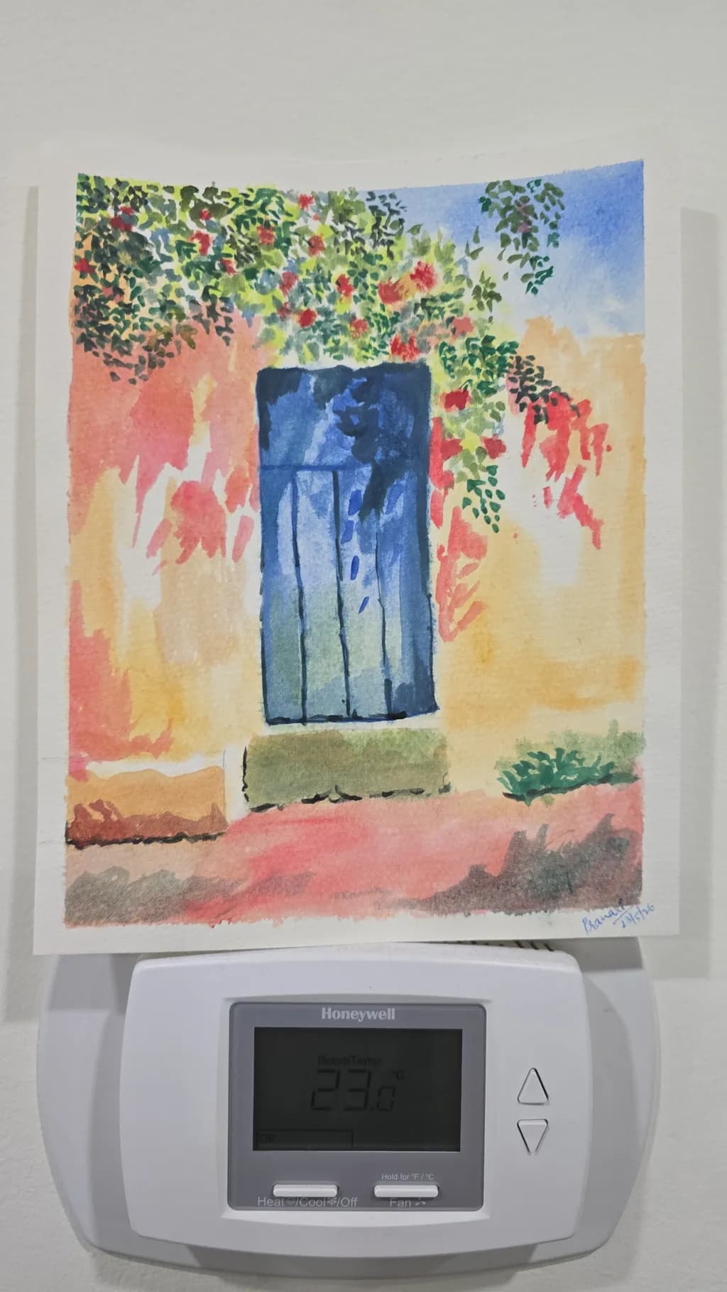 Blue Door with Flowers