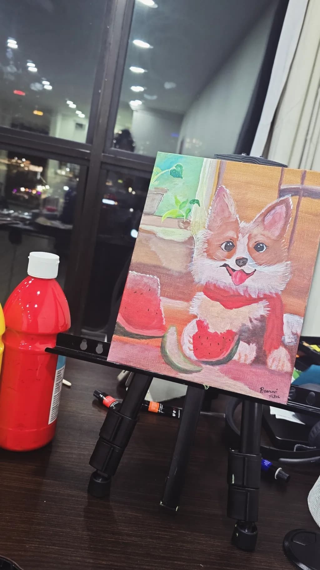 Watermelon Dog Painting