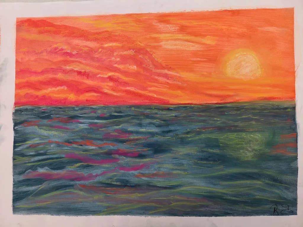 Hazy Sun Over Ocean