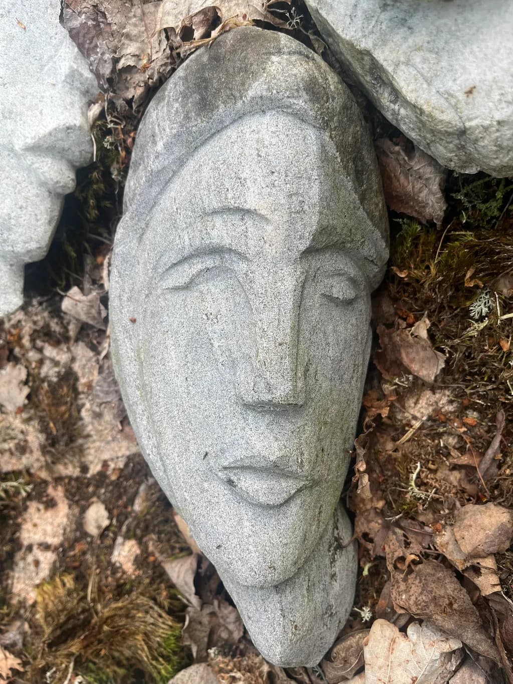 Stone Face Sculpture