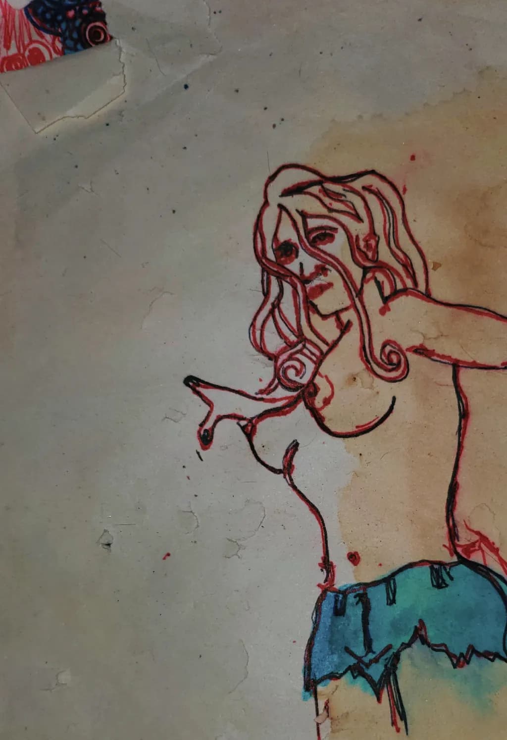 Female Figure with Blue Shorts