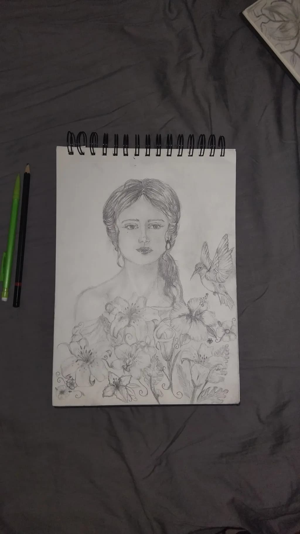 Floral Hummingbird Portrait