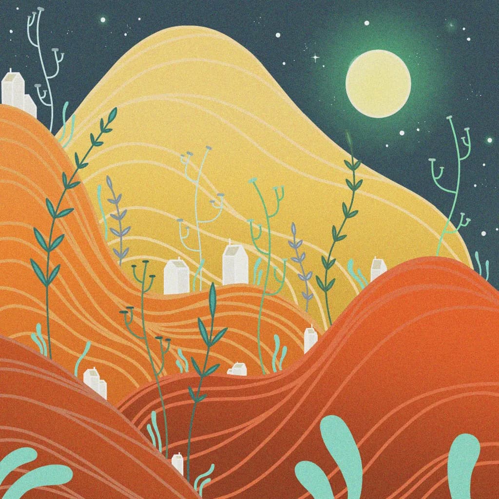Moonlit Hillscape