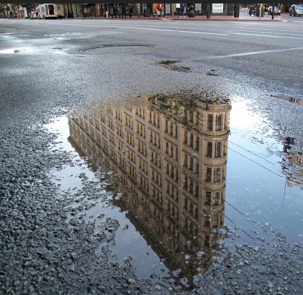 Building Reflection Puddle