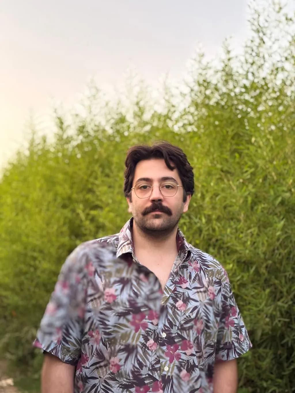 Man in Floral Shirt