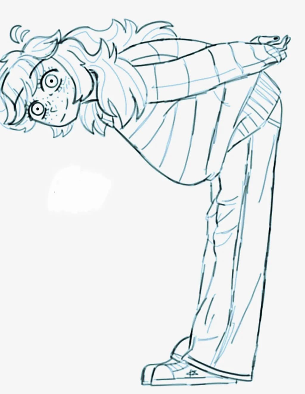 Freckled Girl Stretching