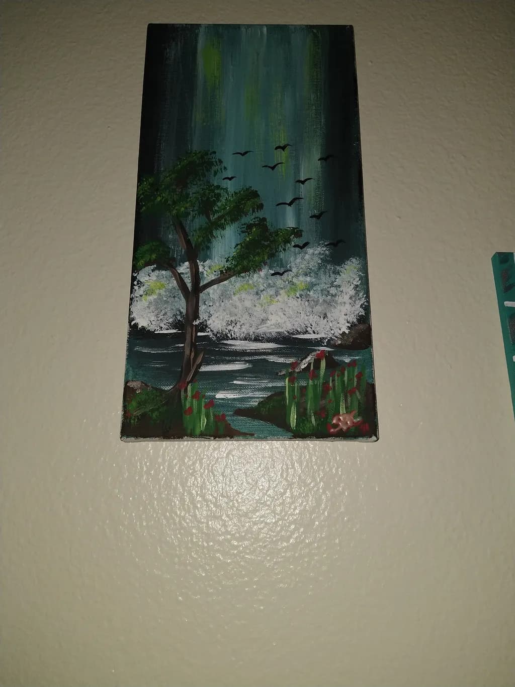 Tree by Water with Birds