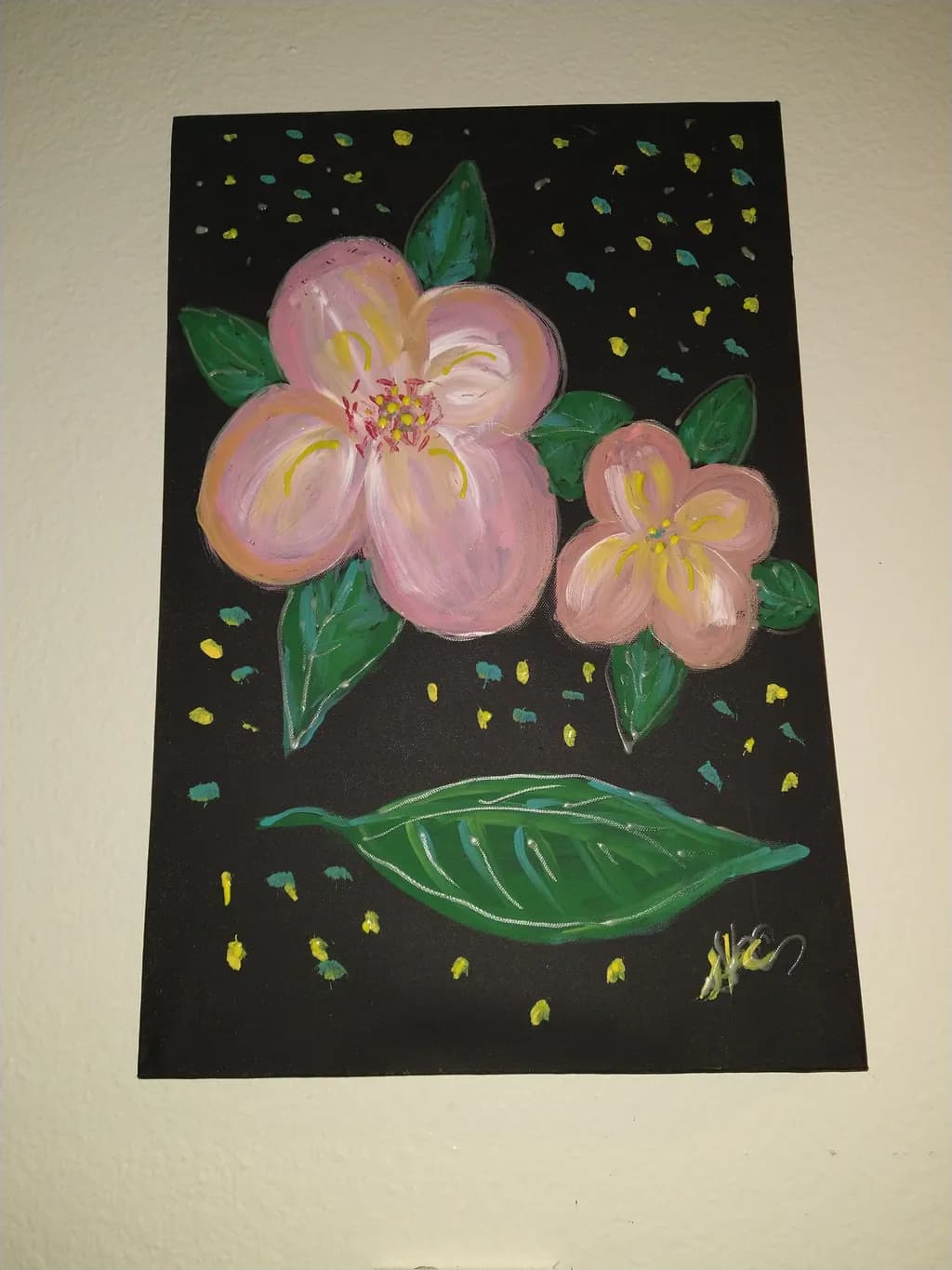 Pink Flowers and Leaves