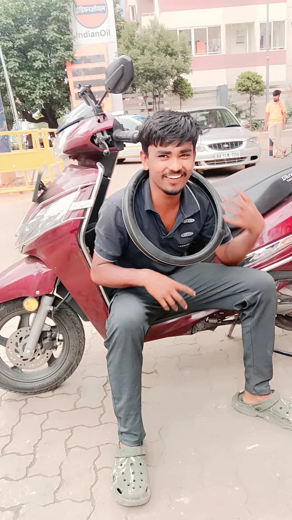 Scooter Rider Smiles